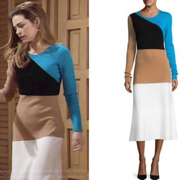 NWT DVF Crewneck Flare Knit Midi Dress Size Small - Picture 4 of 14